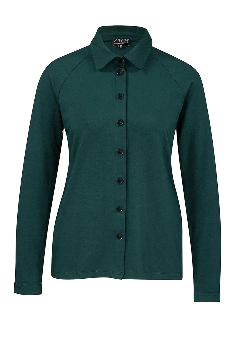 Groene blouse met lange mouw | Zilch blouse pine