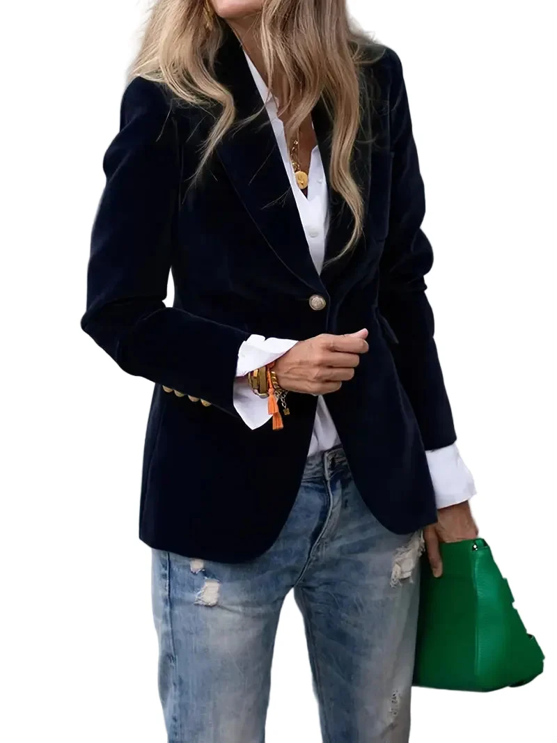 Dames Blazer Fluwelen Tijdloos Chic