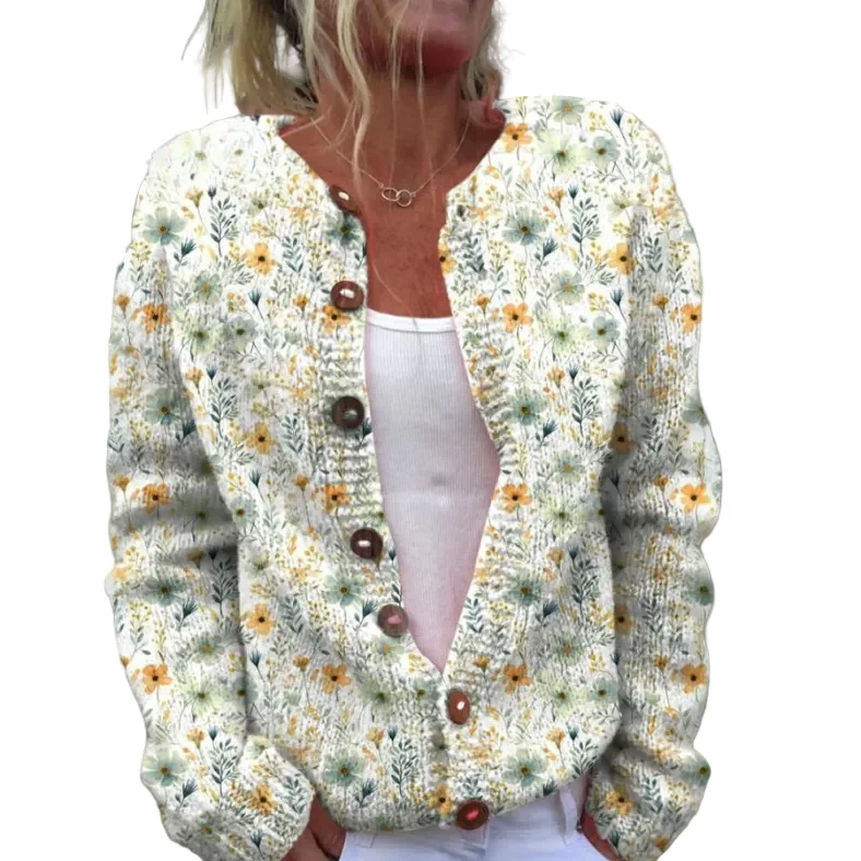 Dames Vest Met Bloemenprint Stijlvol