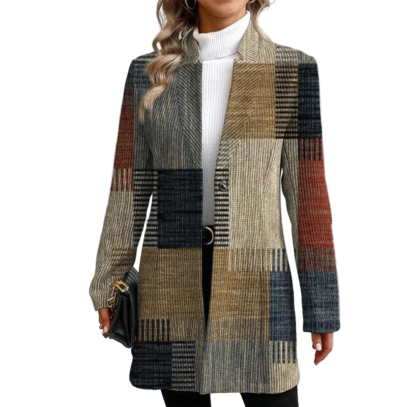 Dames Blazer Met Tijdloos Patroon Voor Professionele En Sociale Gelegenheden