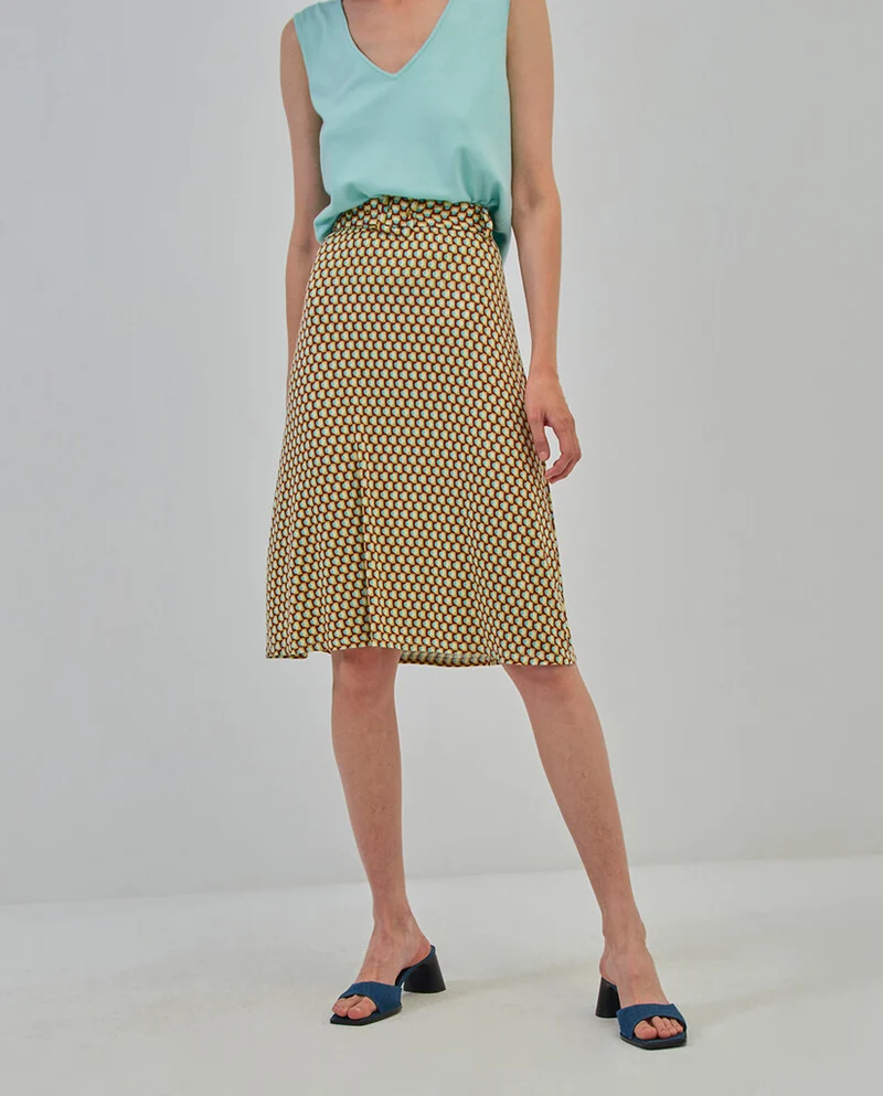 Surkana skirt with belt green