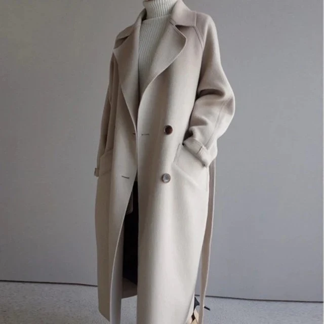 Luxe Lange Trenchcoat voor Dames - Tijdloze Elegant