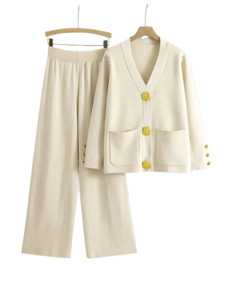 Dames Set Met Vest En Wijde Pijpen