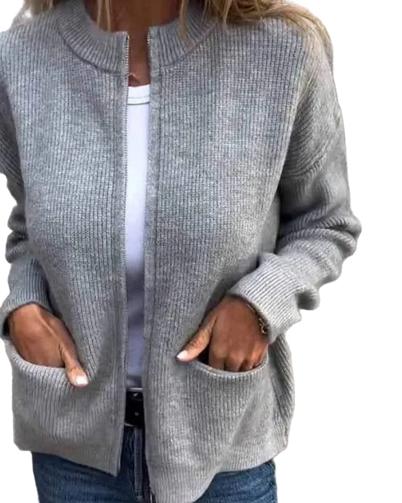 Dames Vest Met Rits Modern Ontwerp