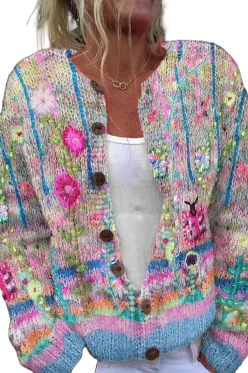 Dames Gebloemd Vest Met Artistiek Ontwerp