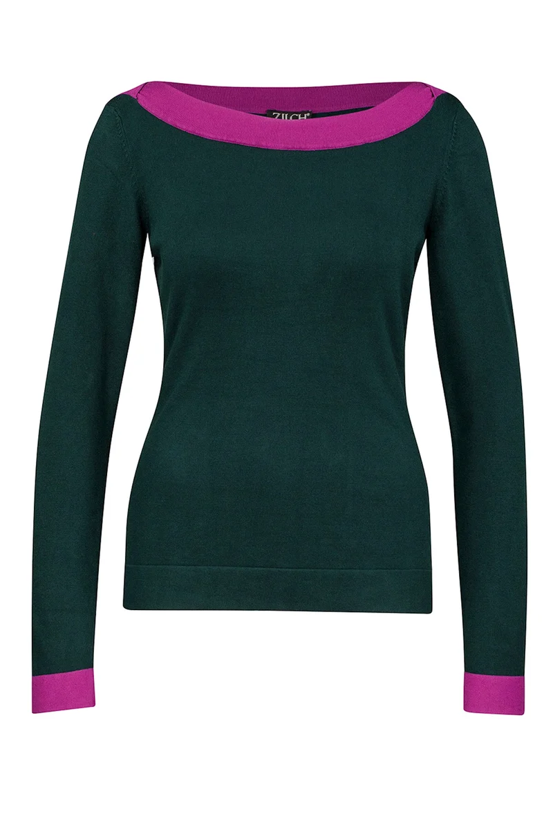 Zilch top boatneck pine/berry