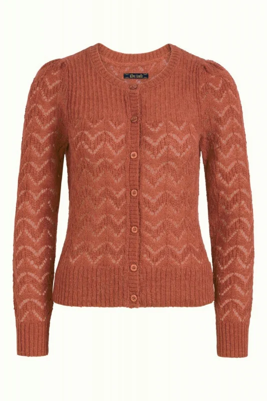Jacquard gebreid vest | King Louie Yoke tosca spicy brown
