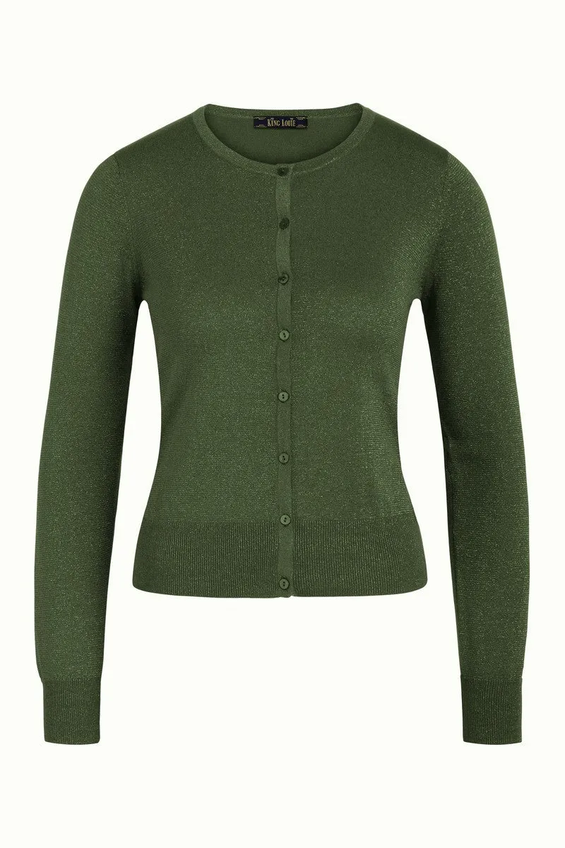 Groen vest van biologisch katoen | King Louie cardi roundneck organic lapis kale green