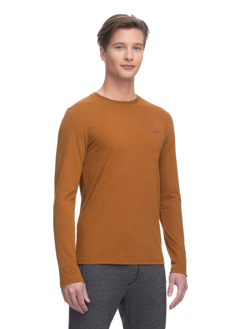 Effen shirt met lange mouw | Ragwear longsleeve zaki cinnamon