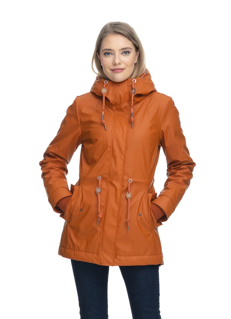Roest/oranje halflange winterjas | Ragwear jacket monadis rainy cinnamon
