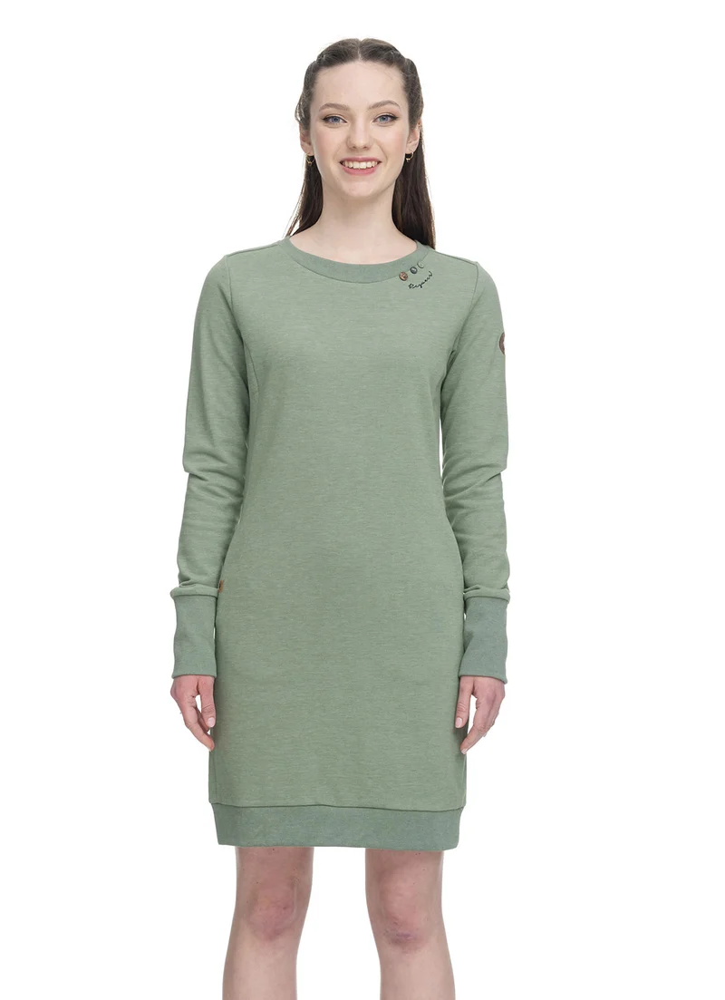 Groene jurk met ronde hals | Ragwear dress menita organic green
