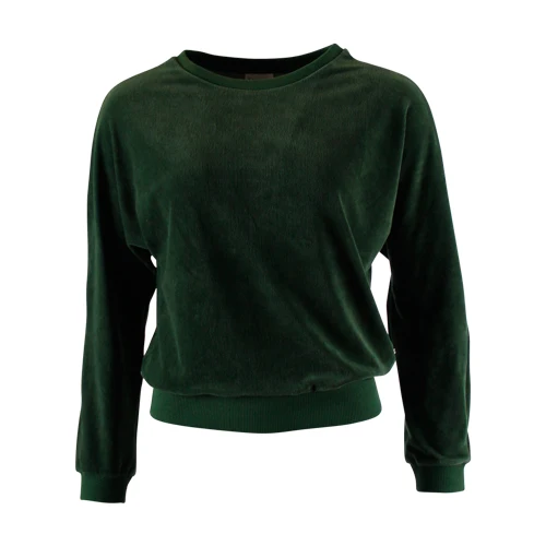 Fluweelzachte groene trui | Froy & Dind sweater Lima corduroy green velvet