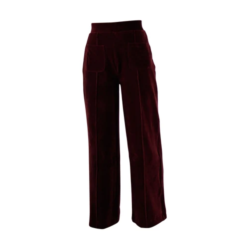 Broek met elastische tailleband | Froy & Dind pants Fenna velvet port