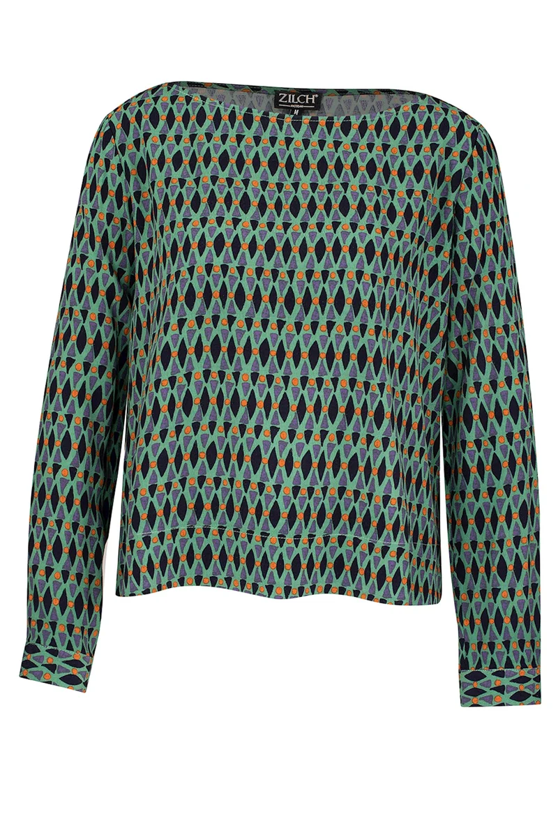 Zilch top boatneck ethnic jade