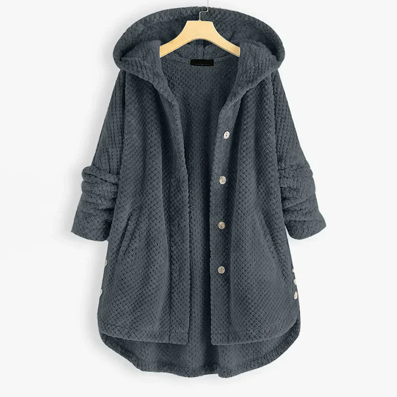 Dames Fleece Jack met Capuchon en Relaxte Pasvorm