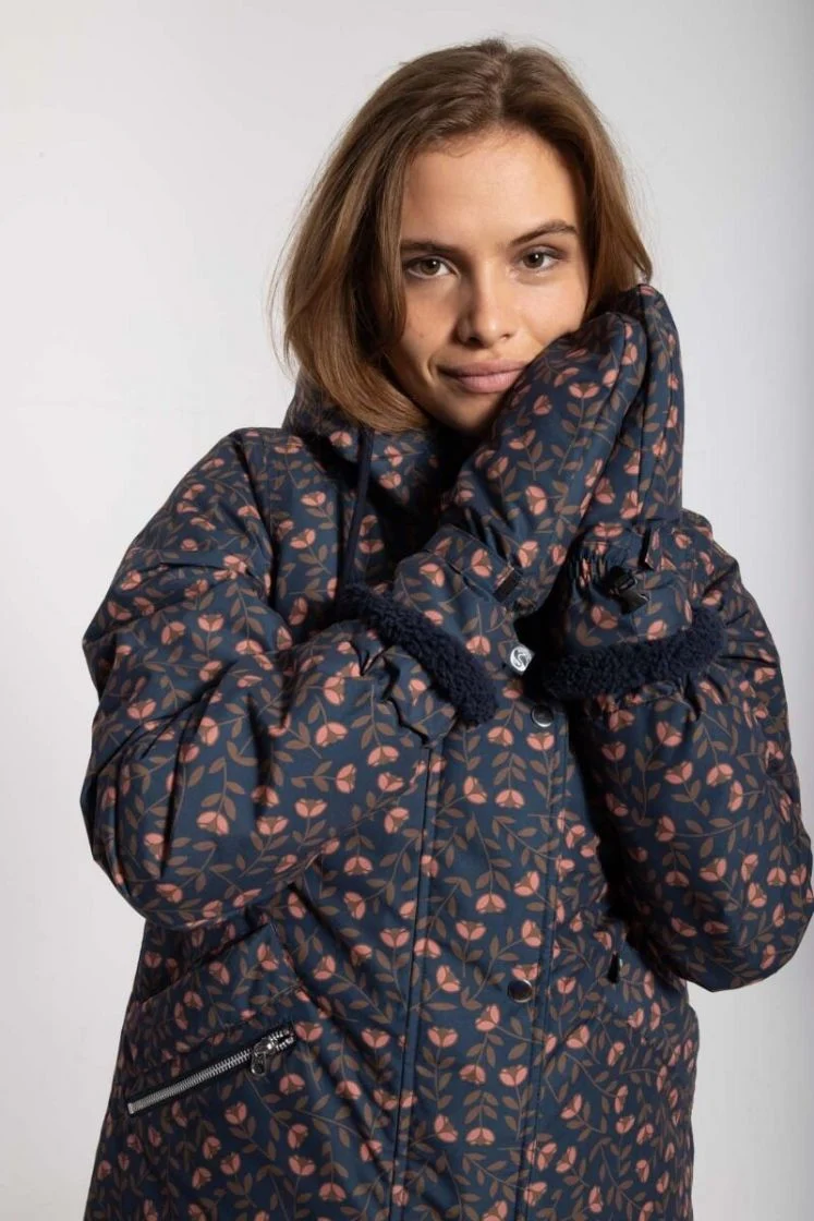 Danefae handy mittens navy fleurie