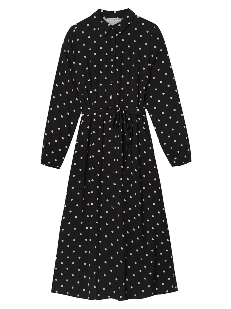 Jurk met stippenprint | Mademoiselle YéYé more fantastique midi dress polka dots