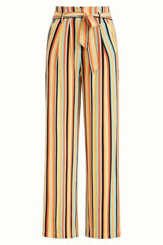 King Louie Neeva pants Clara stripe langoustino orange