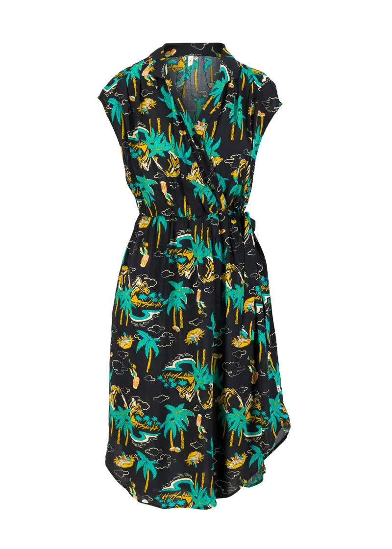 Zwart jurkje met palmbomen | Blutsgeschwister lucky lola hula holidays
