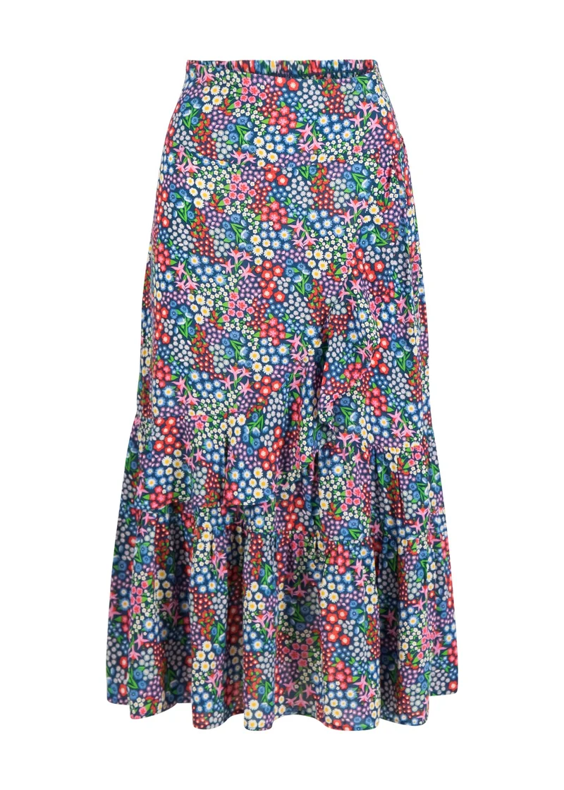 Midi rok met kleurrijke bloemenprint | Blutsgeschwister la farfalla first date