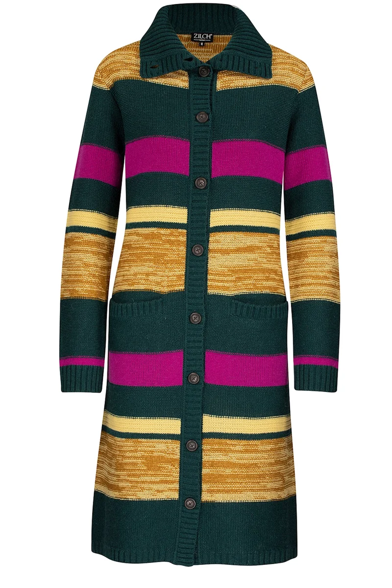 Zilch cardigan long stripe pine