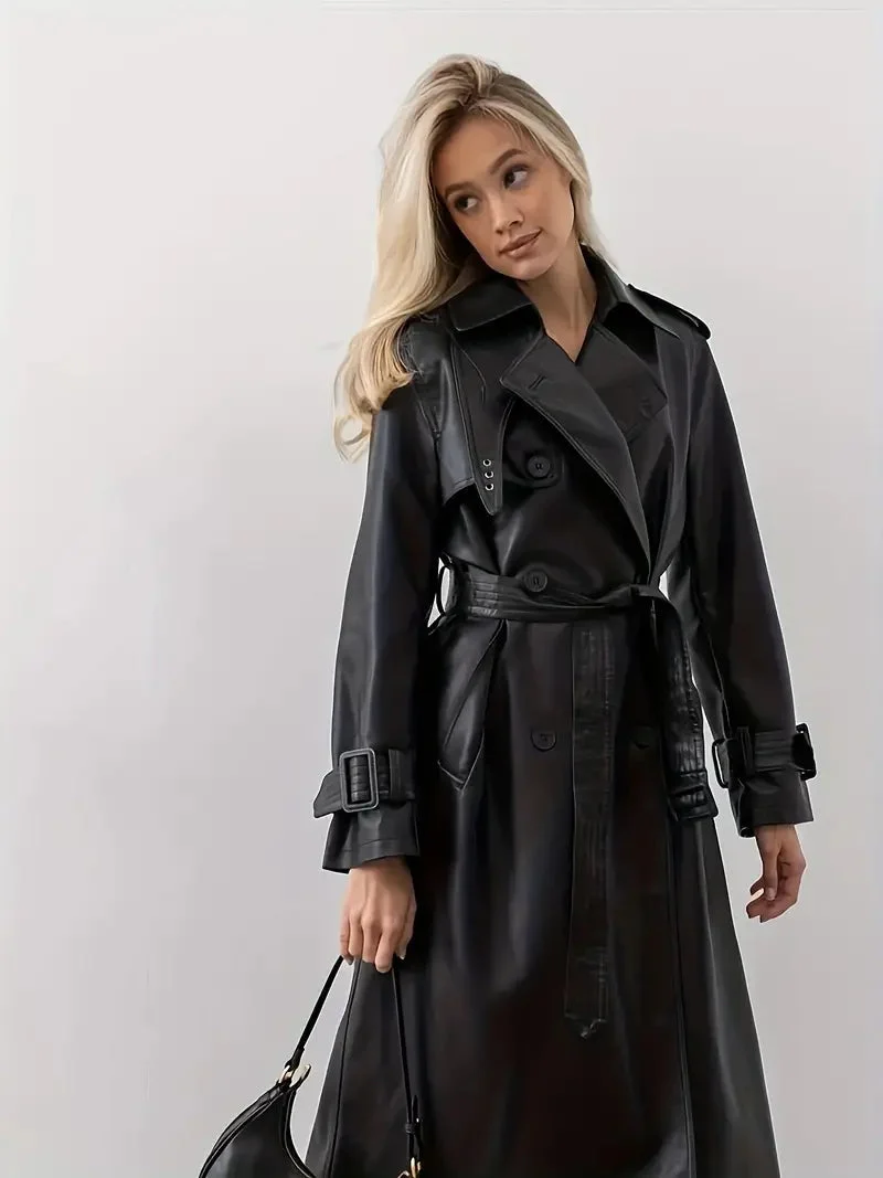 Zwarte Trenchcoat Voor Dames - Elegant & Warm