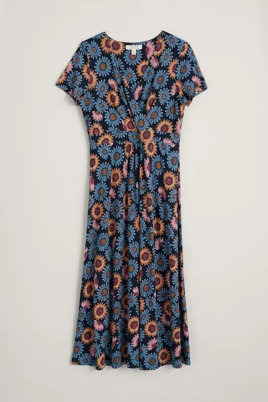 Seasalt Cornwall chapelle dress patterned flower maritime