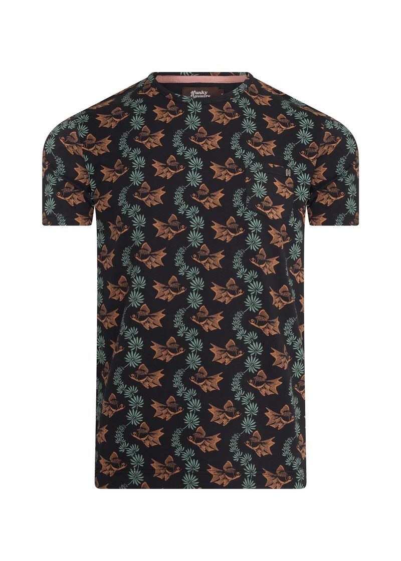 T-shirt met vissenprint | 4Funkyflavours gone baby, don't be long