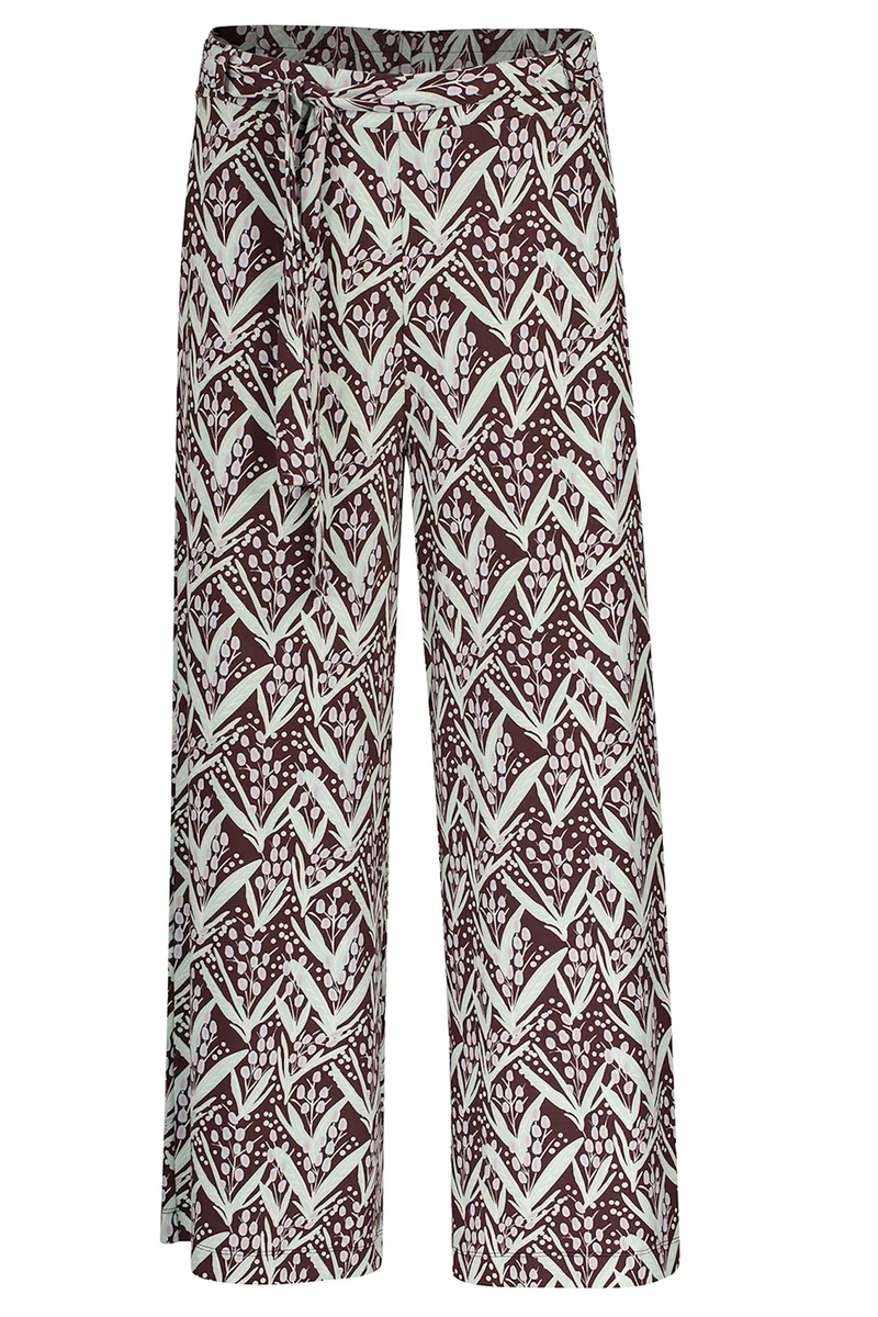 Broek met strikceintuur | Zilch pants wide wild flower urban