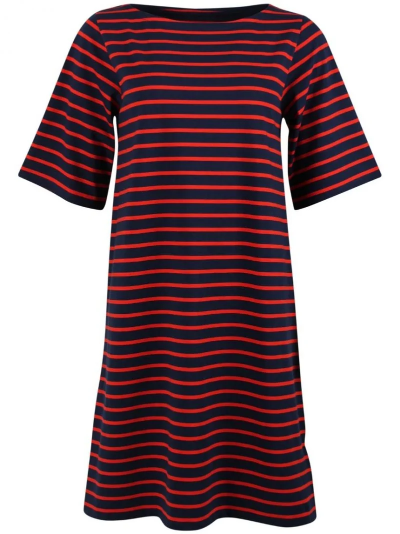 Jurk met wijde korte mouwen | Danefae trinidad dress navy/bright red