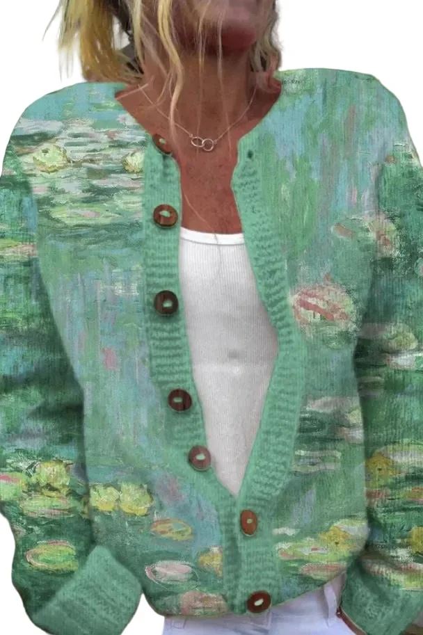 Dames Cardigan Lange Mouwen Artistiek