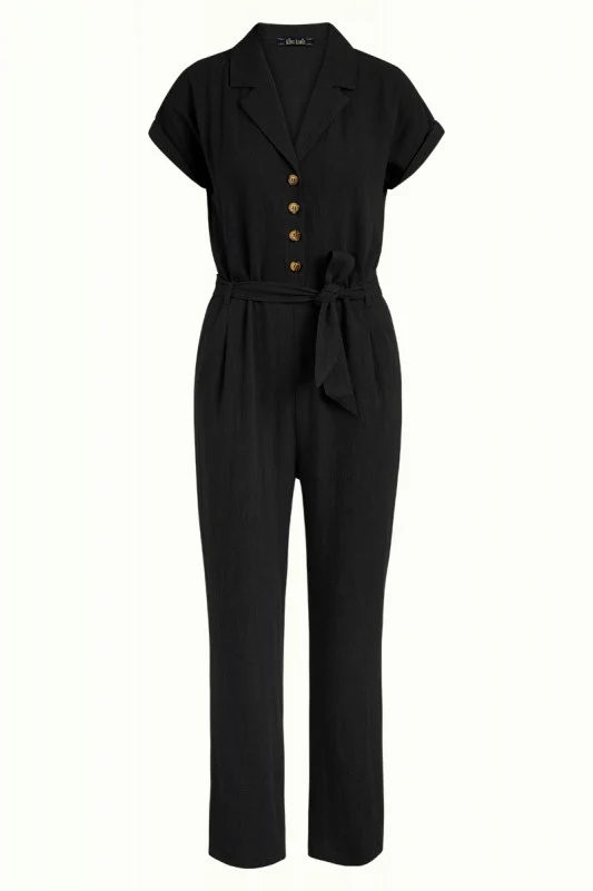 Zomerse zwarte jumpsuit | King Louie Daisy jumpsuit hooper black