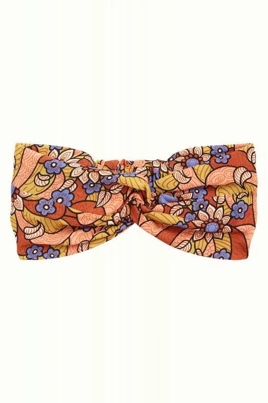 Knoophaarband met bloemenprint | King Louie twist hairband mazur voile umbre