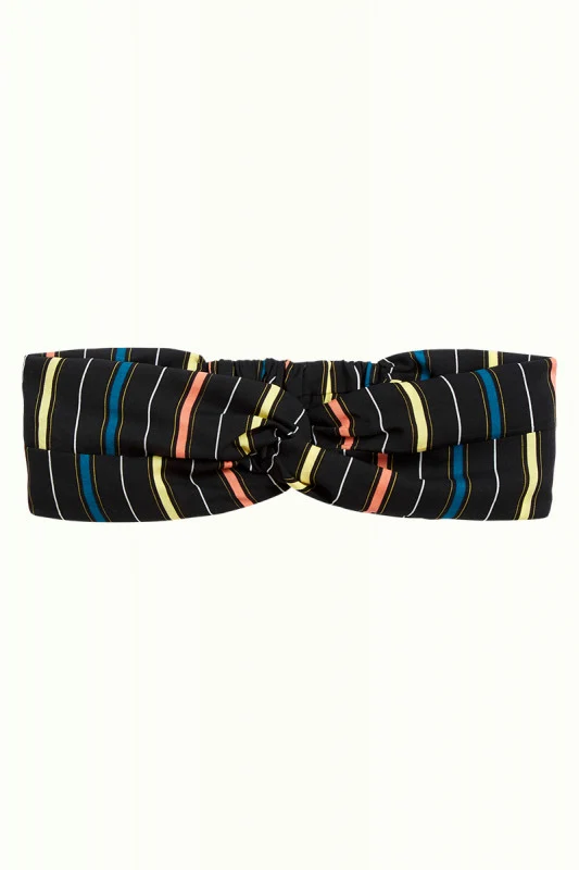Zwarte haarband met strepen | King Louie twist hairband oleo stripe black