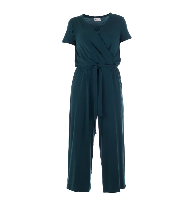 Jumpsuit met overslag decolleté | Froy & Dind jumpsuit Alba teal