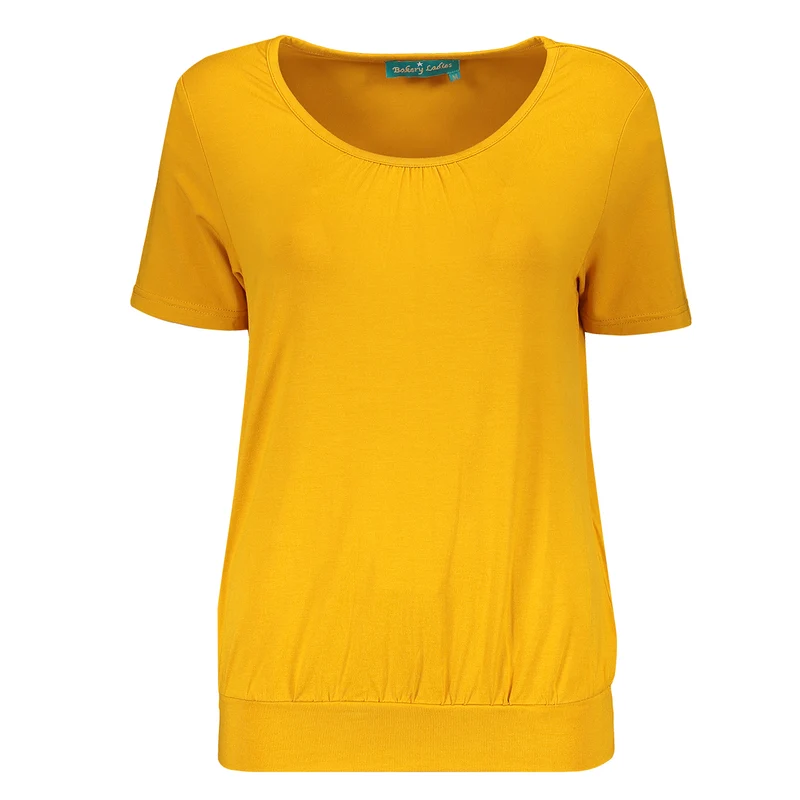 Gele top met korte mouw | Bakery Ladies t-shirt wonder solid sundeck