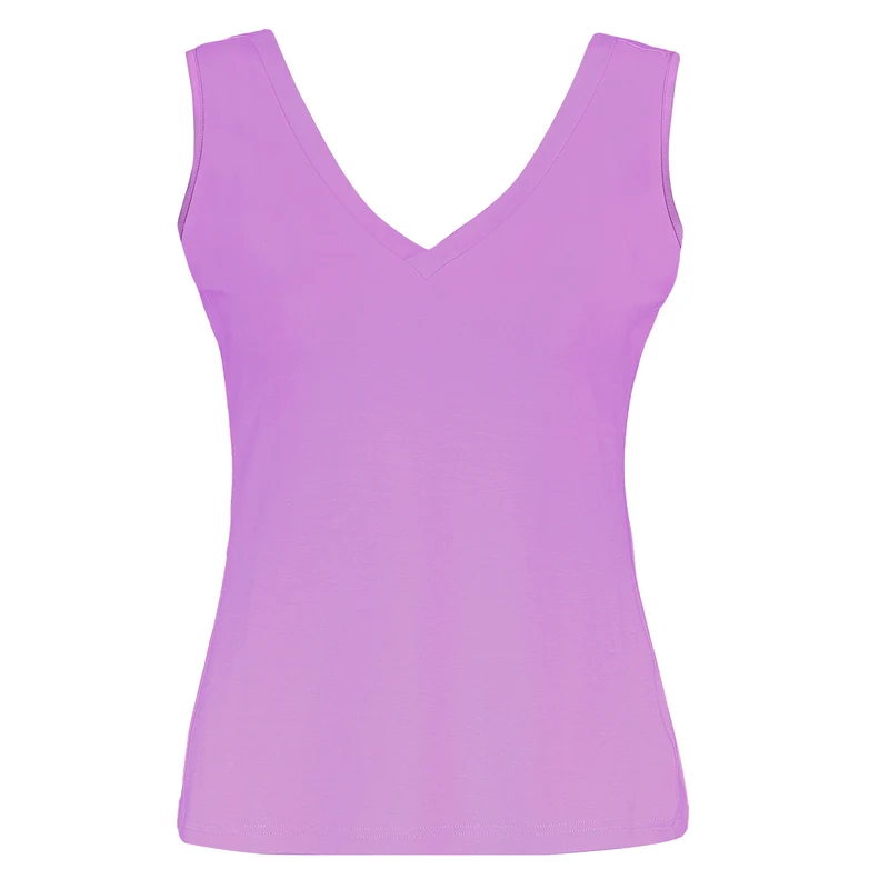 Paars hemdje | Bakery Ladies singlet Simone v-neck solid lavendel