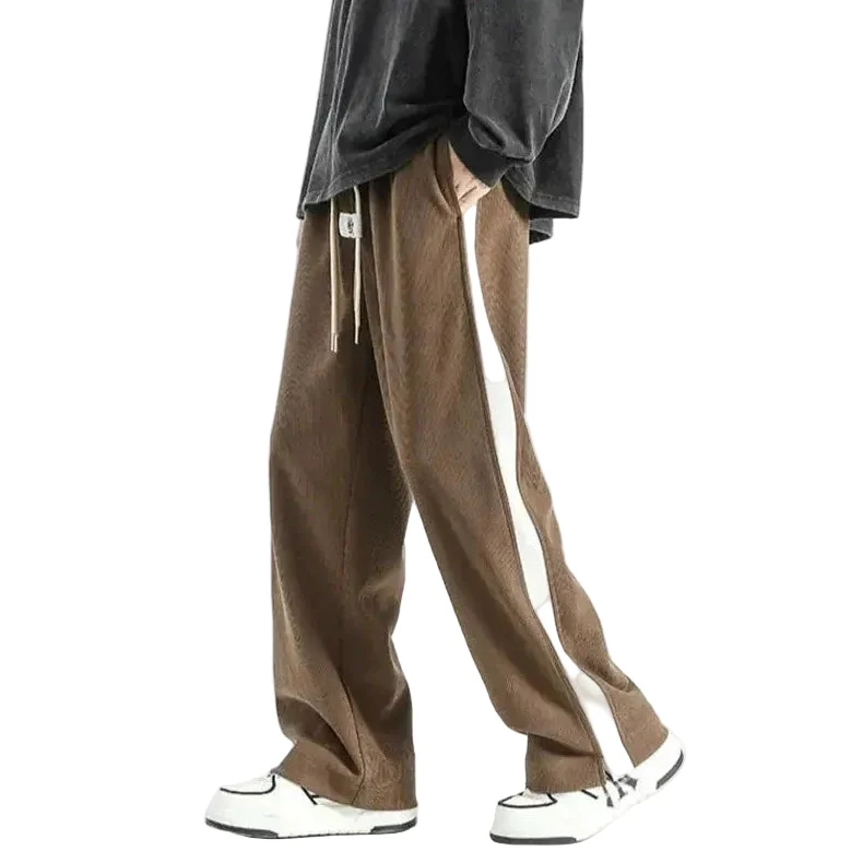 Heren Trainingsbroek Corduroy Met Zijstreep