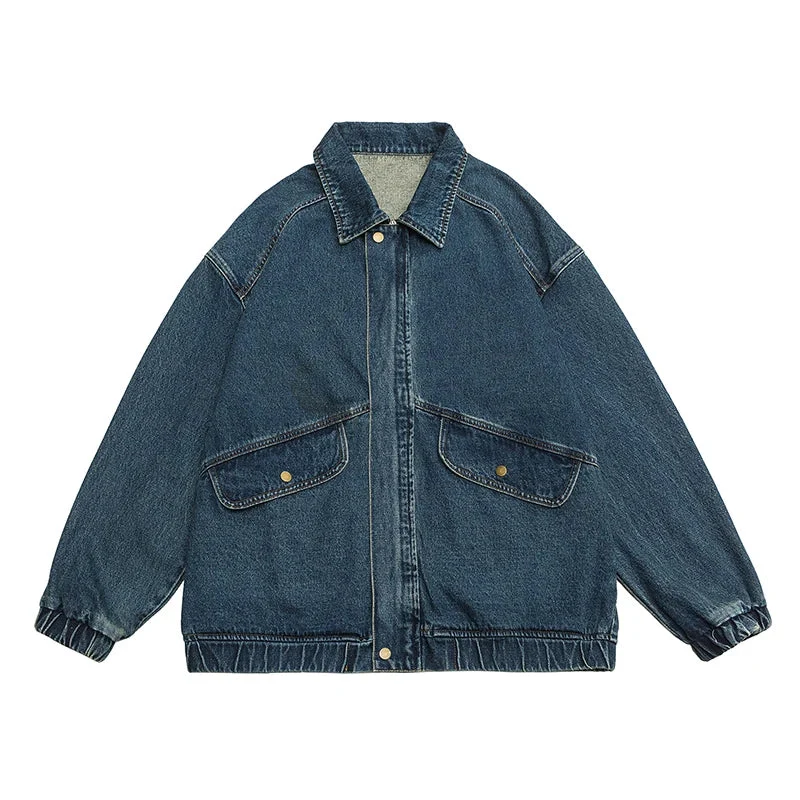 Heren Oversized Spijkerjack Retrostijl Casual