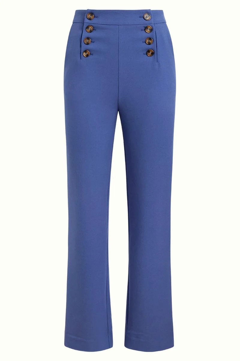 Sailor broek met licht uitlopende pijpen | King Louie Lara sailor pants tullerie indigo blue