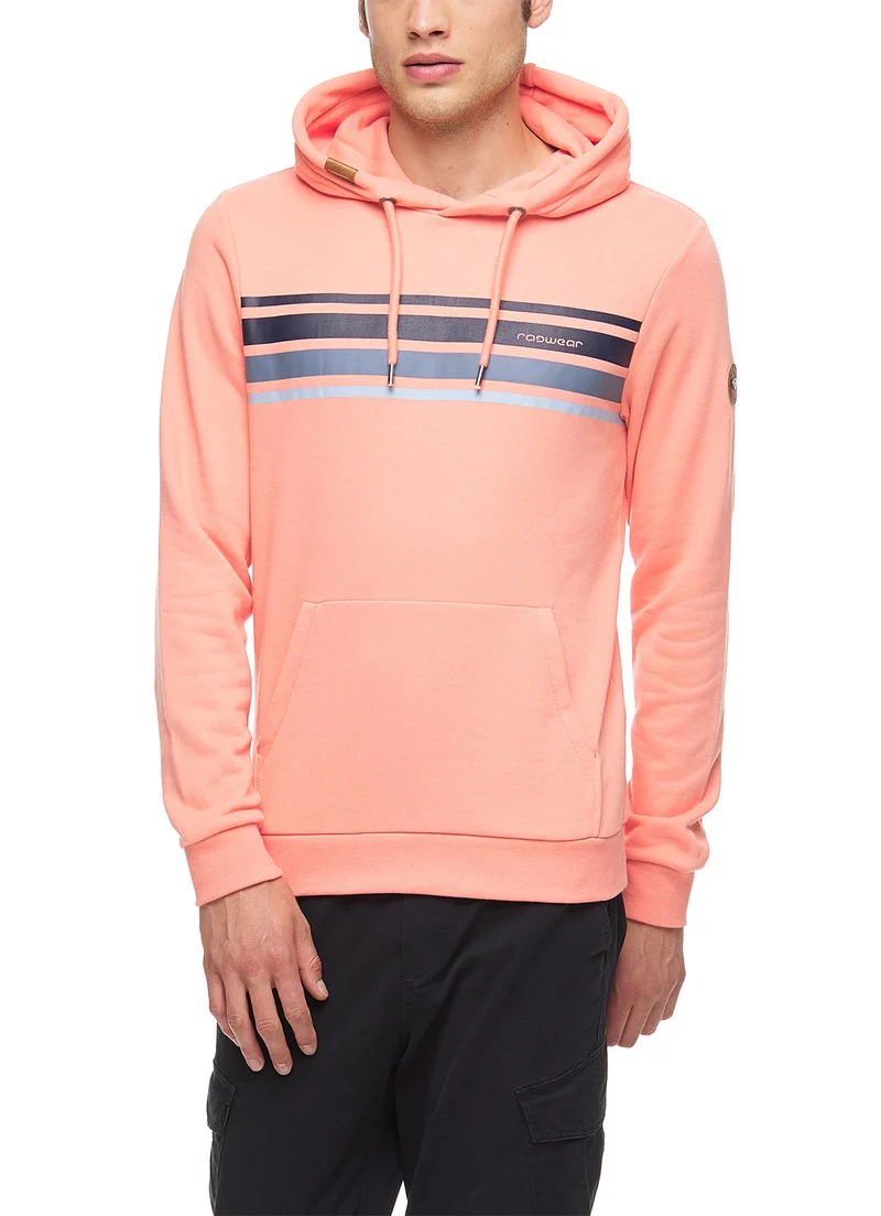 Roze trui met streepprint | Ragwear hake sweat sweatshirt coral