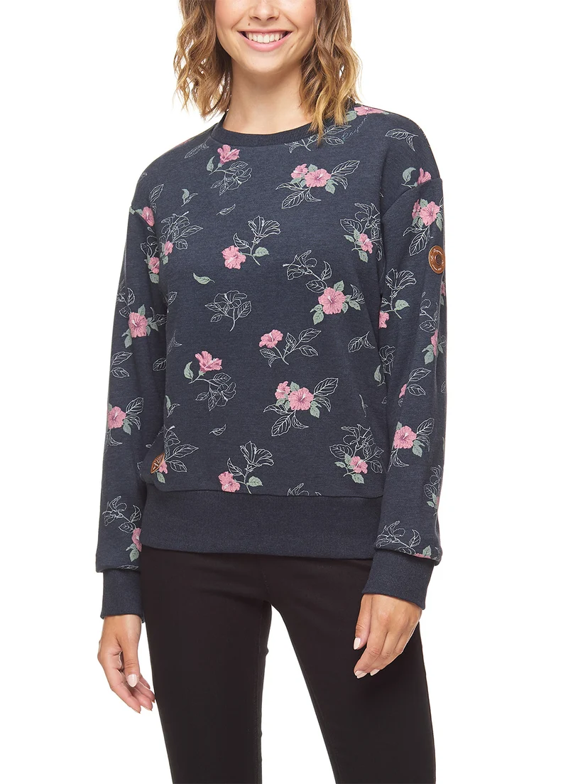 Trui met bloemenprint | Ragwear heikke sweatshirt navy