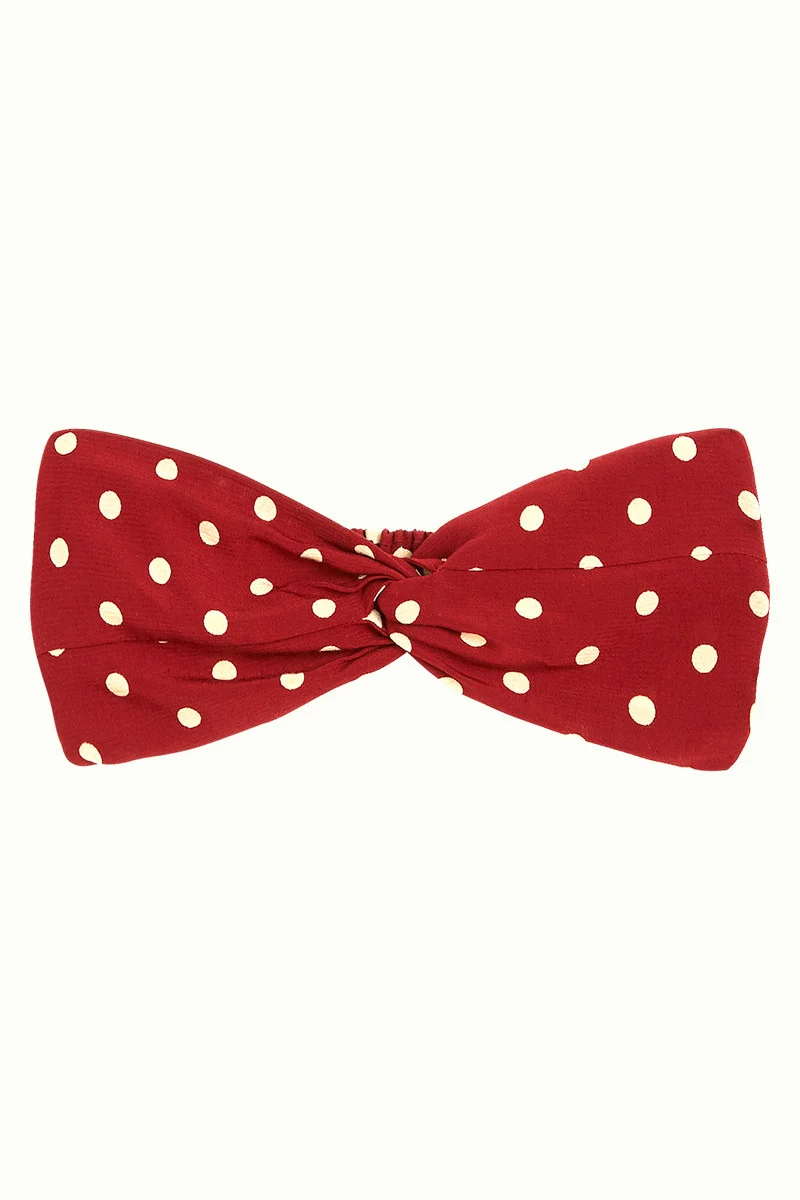 Haarband van duurzame viscose | King Louie twist hairband pablo ribbon red