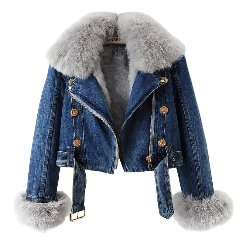 Dames Winterjas Met Asymmetrische Rits En Bontdetail