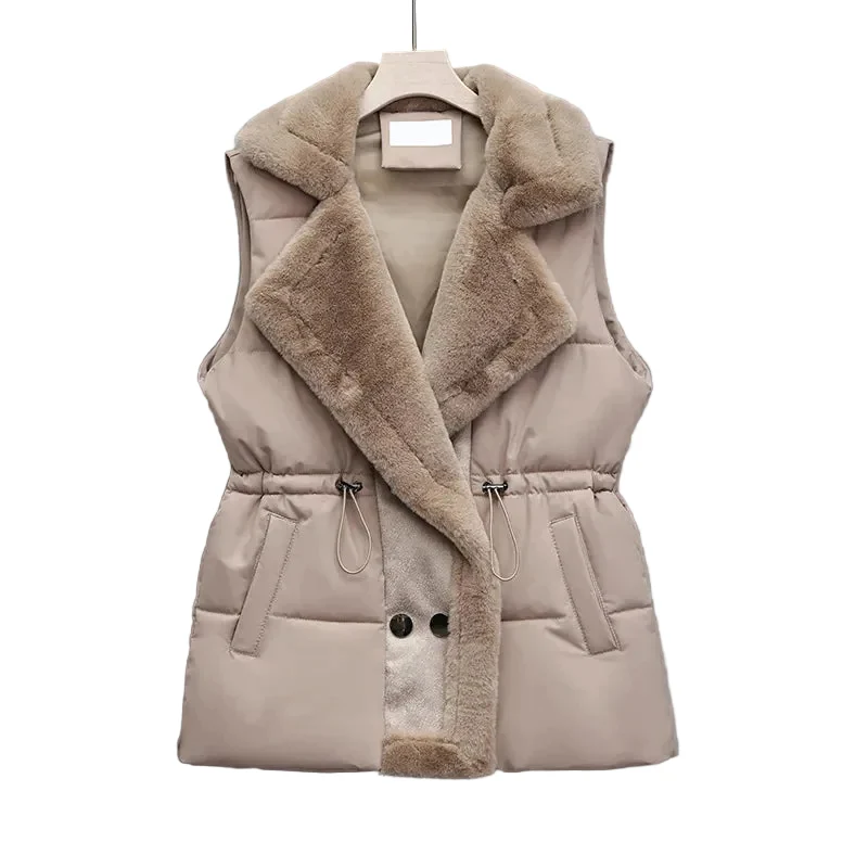 Dames Puffer Vest met Kraag en Trekkoord