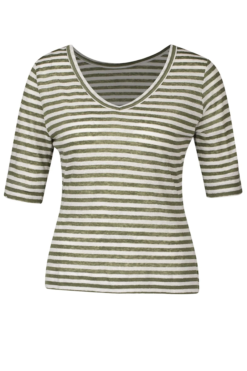 Zilch top reversible small stripe moss