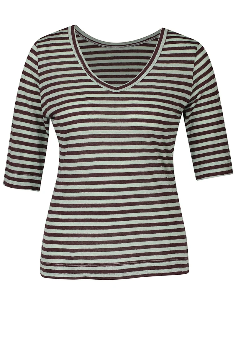 Zilch top reversible small stripe pistache