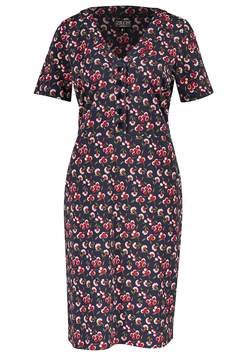 Zilch dress buttons marigold ink