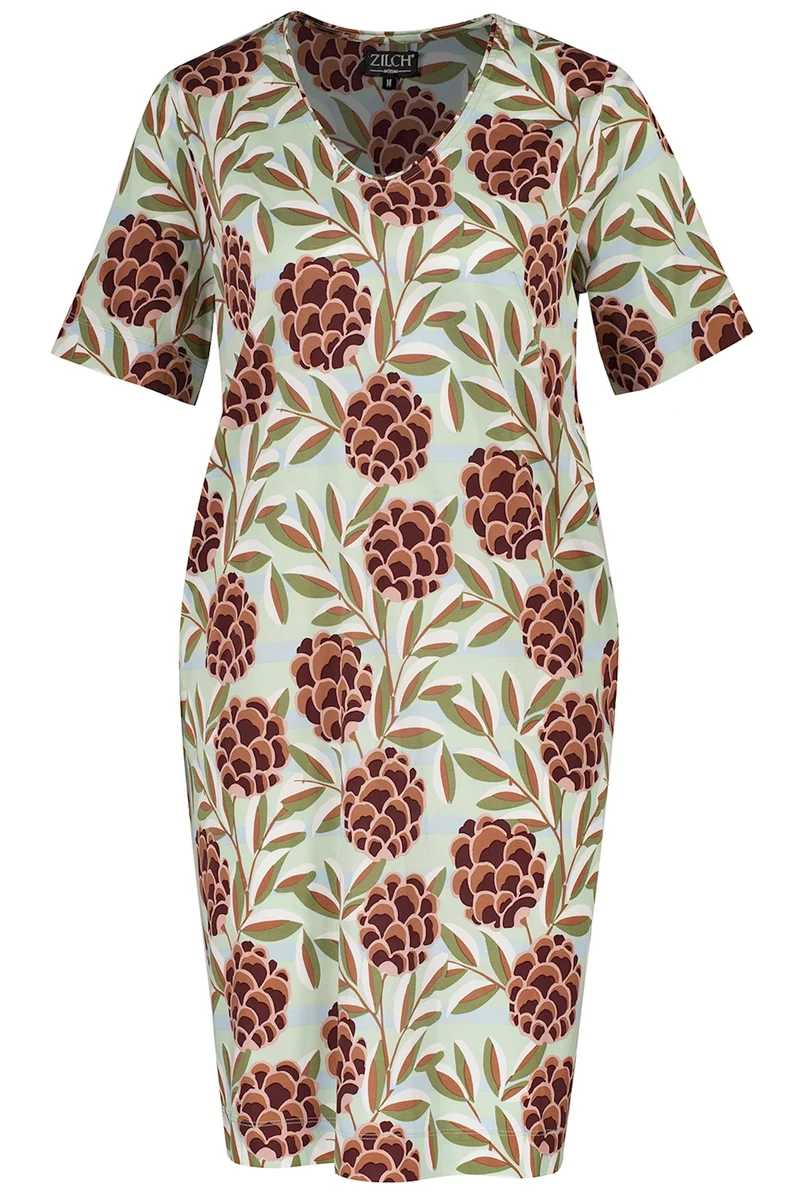 Zilch dress v-neck botanic pistache
