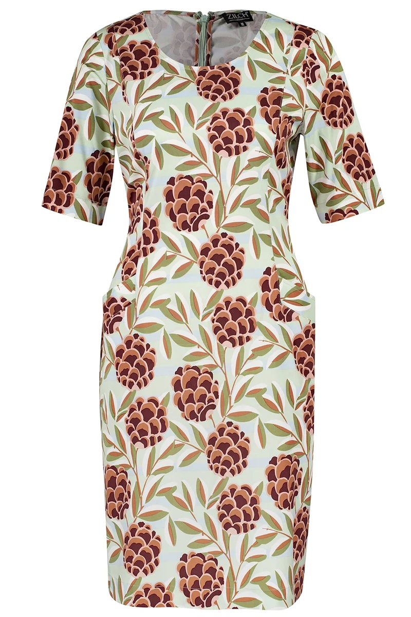 Zilch dress pockets botanic pistache